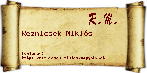 Reznicsek Miklós névjegykártya